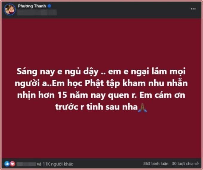 Phương Thanh trong một buổi thiền định