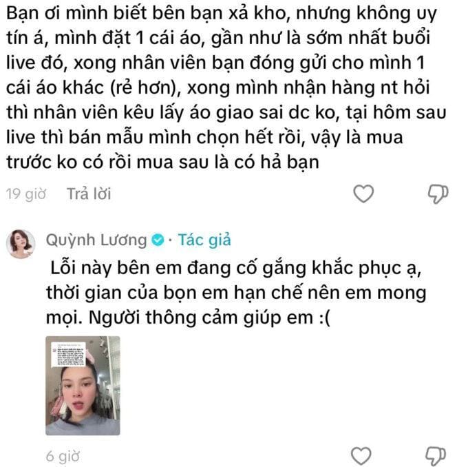 Quỳnh Lương lên tiếng giải thích