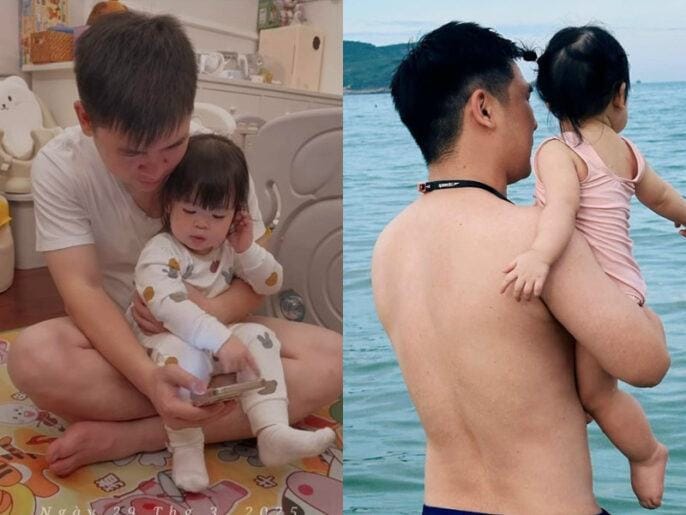 Hoa hậu Đỗ Mỹ Linh và khoảnh khắc ‘bố bỉm’ đáng yêu của ông xã