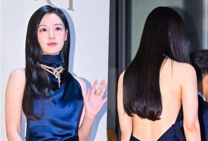 Kim Ji Won gây sốt với váy hở lưng táo bạo tại sự kiện