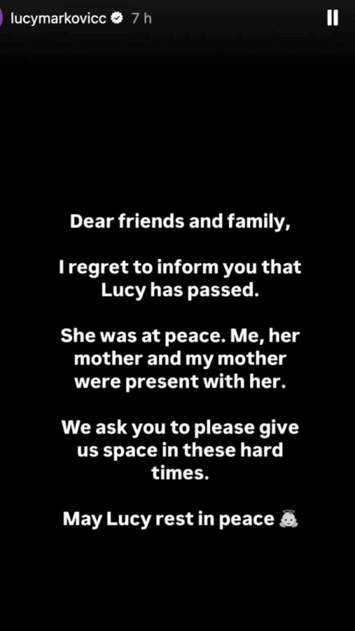 Chia sẻ của người thân cố người mẫu trên trang cá nhân.