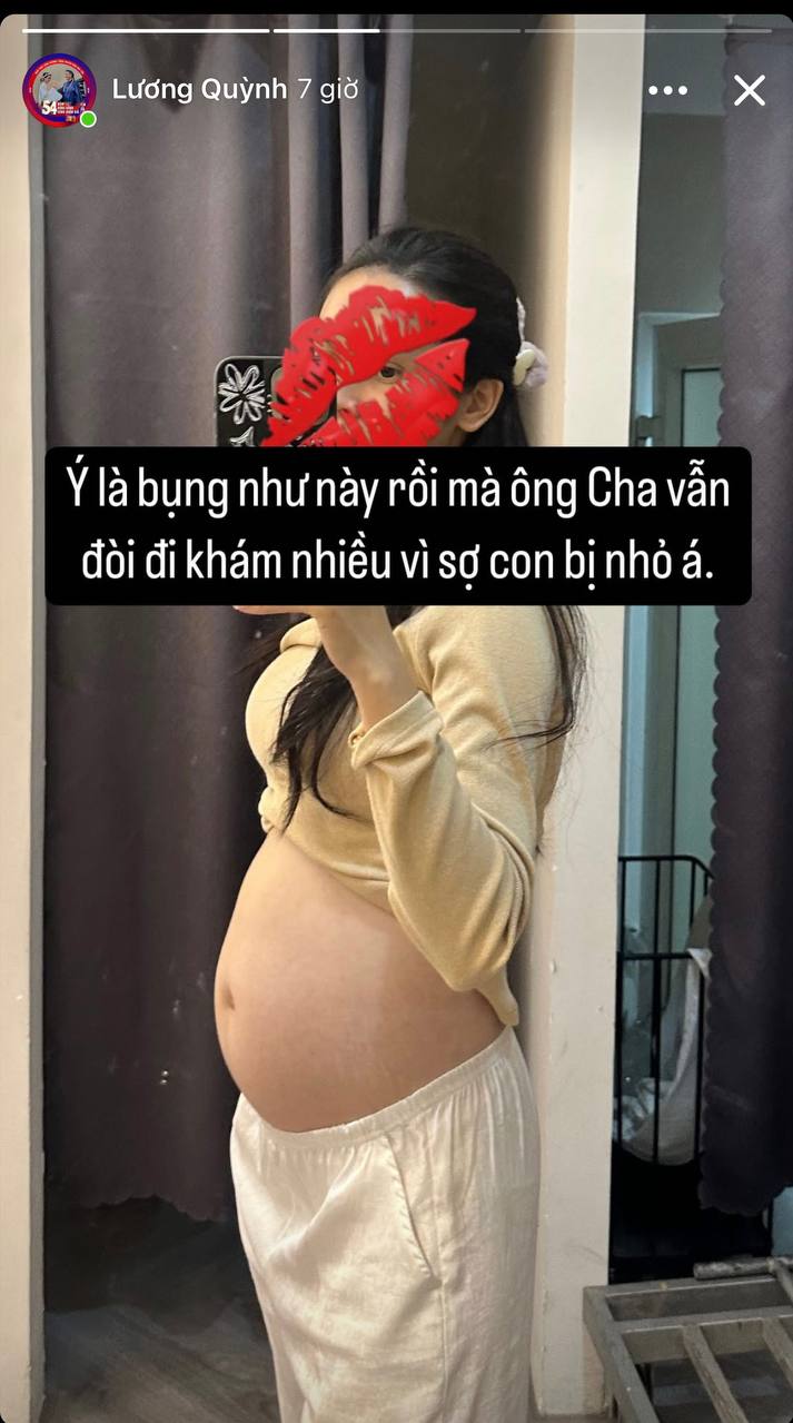 Quỳnh Lương được ông xã Tiến Phát quan tâm và chăm sóc trong quá trình mang thai