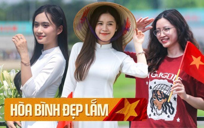 Giới trẻ Hà Nội ‘đổ bộ’ Quảng trường Ba Đình chụp ảnh áo dài trắng mừng 30/4