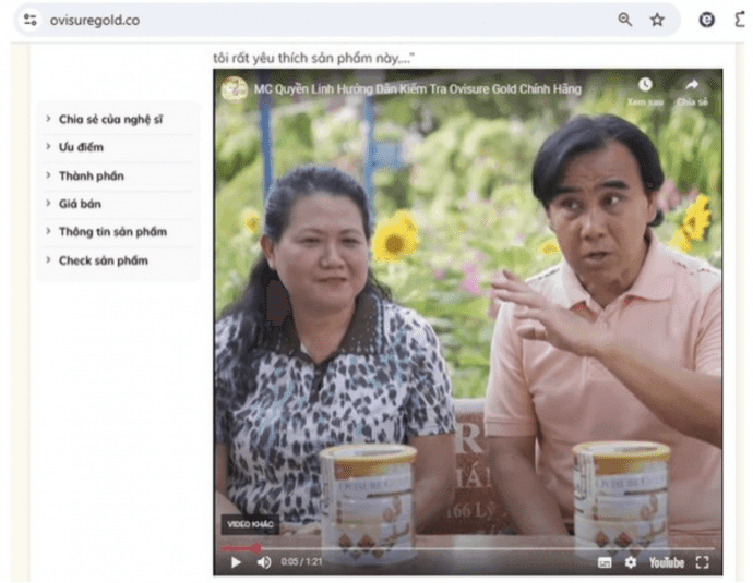 Scandal sữa Ovisure Gold