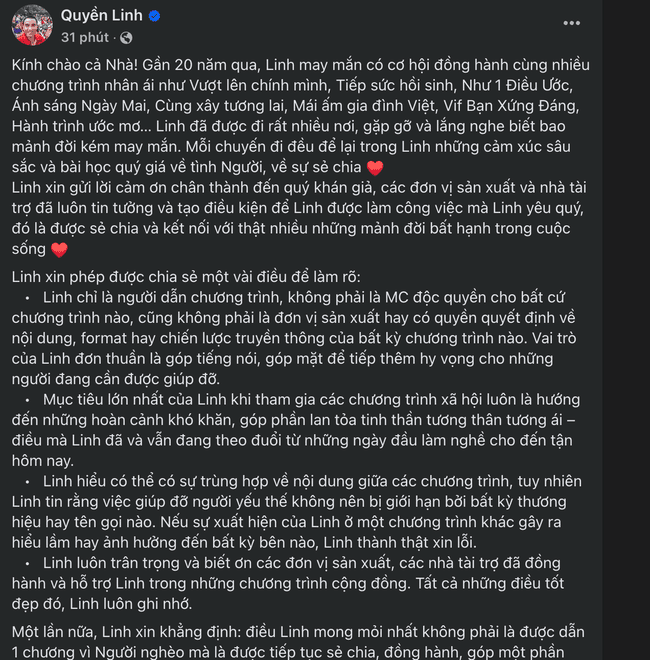 Nghệ sĩ Quyền Linh lên tiếng sau scandal