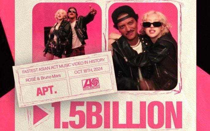 Rosé và Bruno Mars lập kỷ lục 1,5 tỷ view chỉ sau 184 ngày