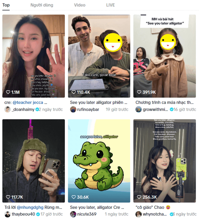 Nhiều hot TikToker và các em bé nổi tiếng trên MXH cũng hát bài hát này