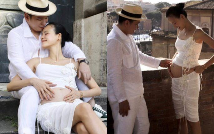 Tuyết Lan bầu bí rạng rỡ, công bố tin vui tại nơi chụp ảnh cưới