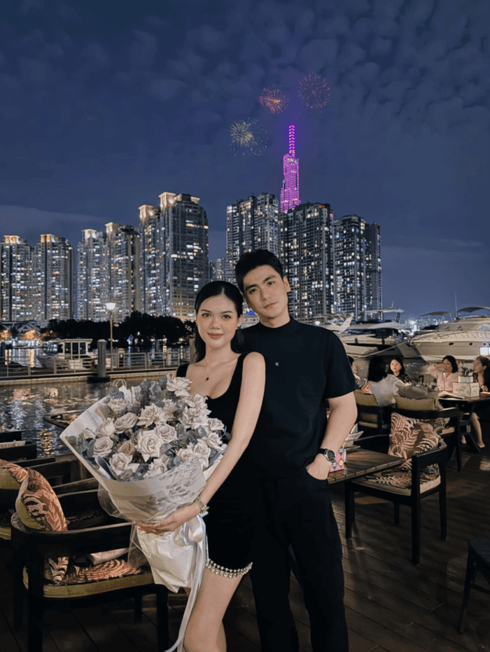 Ngọc Trinh công khai hẹn hò với Thiên Tây từ đầu năm 2024. (Ảnh: FBNV)