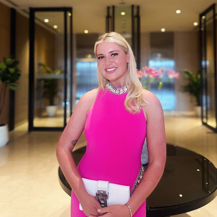 Milla Magee - đại diện Anh đã bỏ thi Miss World 2025 giữa chừng. (Ảnh: Instagram nhân vật)