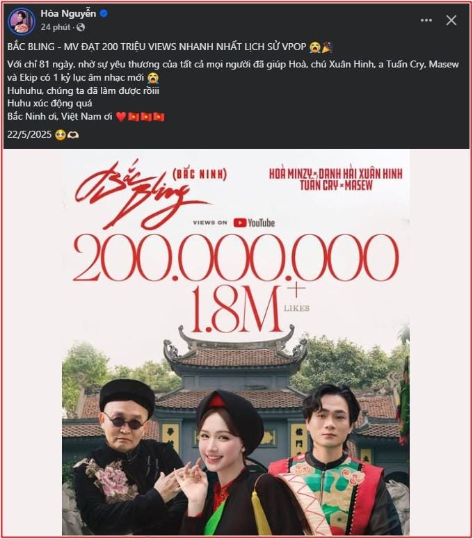 Hòa Minzy và tin vui lớn với Bắc Bling Ảnh 1