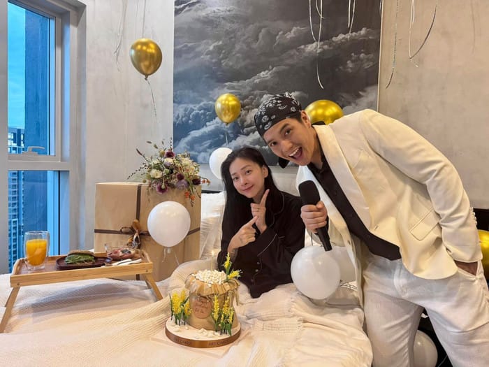 Trên trang cá nhân, Ngô Thanh Vân thường chia sẻ được chồng trẻ nấu nhiều món ngon để bồi bổ khi mang thai.